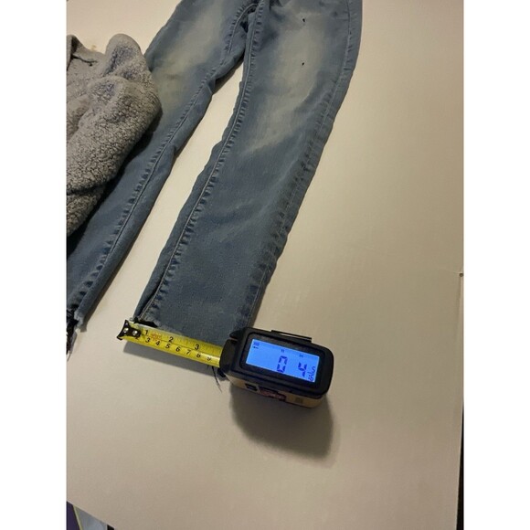 True Religion Jeans size 27 Mid rise Super Skinny Blue Wash Plus Top Gray Xs - Picture 5 of 11